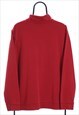 VINTAGE CALVIN KLEIN RED QUARTER ZIP SWEATSHIRT WOMENS