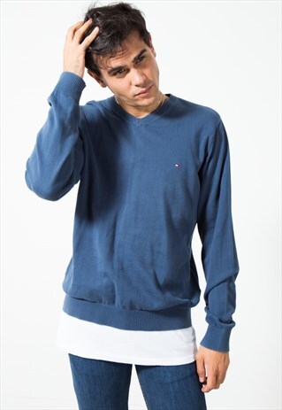 ON SALE VINTAGE 80S TOMMY HILFIGER KNITWEAR JUMPER / S0238