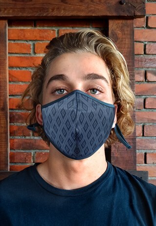 ANTI DUST CARBON FILTER FACE COVERING - DIAMOND GREY