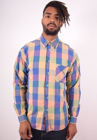 MARLBORO CLASSICS MENS VINTAGE SHIRT LARGE MULTI CHECK 90S