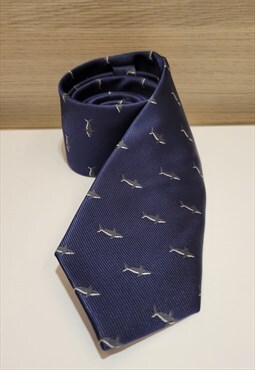 Shark Pattern Ties in Blue color