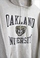 VINTAGE CHAMPION OAKLAND COLLEGE HOODIE IN GREY S