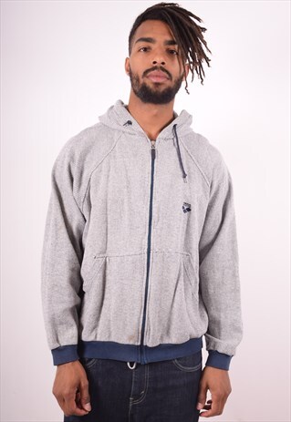 ARENA MENS VINTAGE HOODIE JACKET LARGE WHITE CHECK 90S