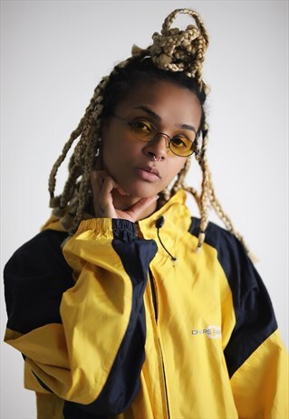 YELLOW SUMMER OG ROUND 90S Y2K SLIM SUNGLASSES SHADES