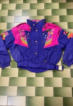 Vintage Ellesse Multicolor Ski Jacket with Packable Hood