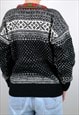 VINTAGE 80'S HANDMADE FAIR ISLE NORWEGIAN WOOL SWEATER