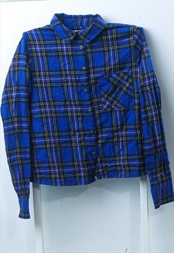 vintage flannel shirt  in blue womens