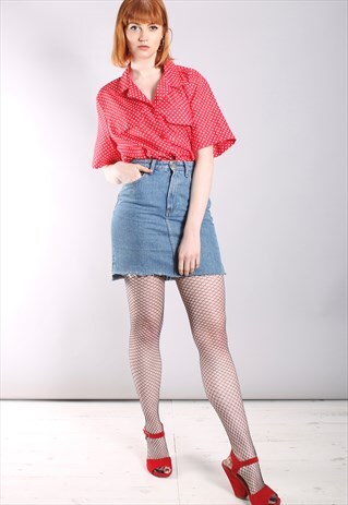VINTAGE 80S RED POLKA DOT BLOUSE