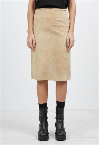 VINTAGE BEIGE HENNES MIDI SKIRT