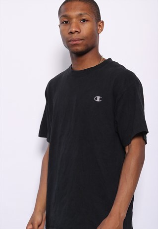 VINTAGE CHAMPION CHEST LOGO T-SHIRT BLACK