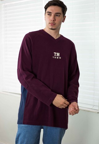 VINTAGE TOMMY HILFIGER LOGO JUMPER SWEATER 90S XL 18.8