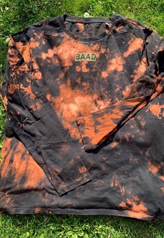 VINTAGE BAAD T-SHIRT BLACK LONGSLEEVE NEO G REWORKED TIE DYE