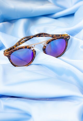 MIRROR ACETATE AVIATORS WITH METAL TOP BAR DETAIL