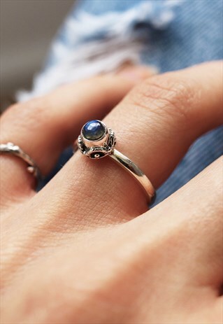 FABLE LABRADORITE STERLING SILVER BOHO RING
