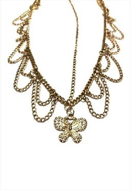 Gold Boho Butterfly Head Chain