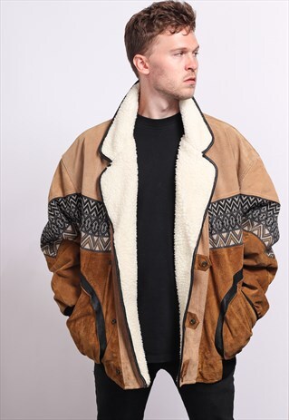 VINTAGE AZTEC INCA FESTIVAL FLEECE JACKET