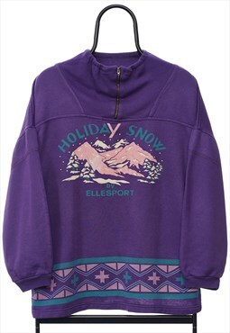 Vintage Holiday Snow Ellesport Purple Sweatshirt