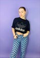 VINTAGE ADIDAS ORIGINALS 90S BLACK SPELLOUT T SHIRT