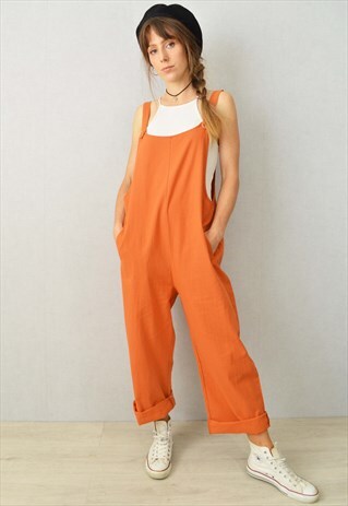 DUNGAREES RELAXED FIT LONG TANGERINE ORANGE