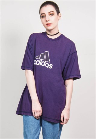 ADIDAS VINTAGE 90'S PURPLE OVERSIZED SPORTS T-SHIRT