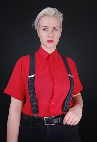 VINTAGE CLIP ON BRACES WITH GEOMETRIC PATTERN
