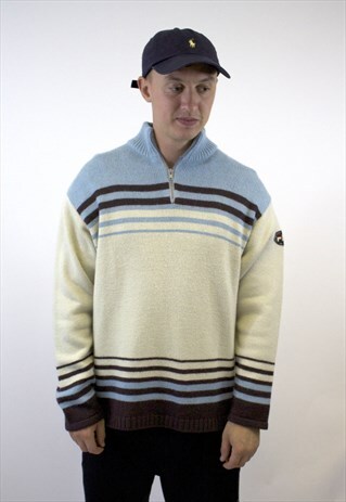 VINTAGE FILA 1/4 ZIP KNITTED JUMPER.