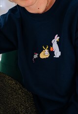 Mouse, Guinea Pig & Rabbit embroidered christmas jumper 