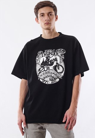 VINTAGE THUNDER OF DAYS GRAPHIC TEE BLACK