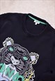 WOMEN'S KENZO BLACK EMBROIDERED SWEATER