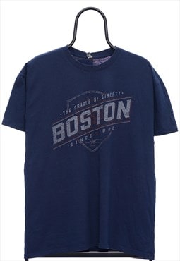 Vintage Boston Graphic Navy TShirt Womens