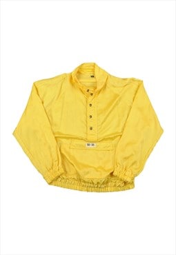 Vintage Ski 1/4 Button Windbreaker Jacket Yellow Large