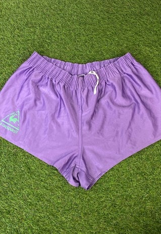 Vintage Le Coq Sportif Shorts in Purple with Embroidered Log ...