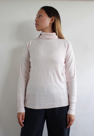Y2K SORBET BABY PINK ROLL NECK JUMPER