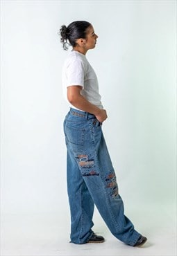 Light Blue 90s Akademiks Denim Hip Hop Jeans Baggy Pants