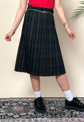 INCREDIBLE 80S VINTAGE HIGH WAISTED TARTAN SKIRT