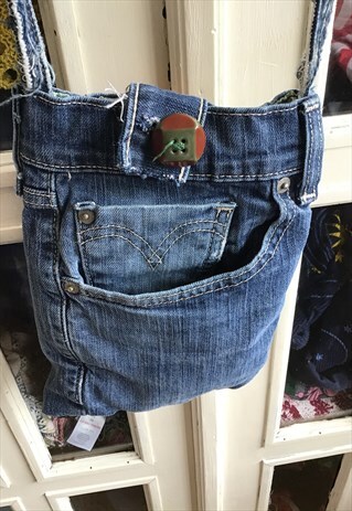 VINTAGE REWORK DENIM JEANS BAG RETRO LEVI BOHO
