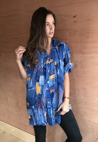 PATTERNED OVERSIZED RETRO VINTAGE UNISEX FESTIVAL SHIRT