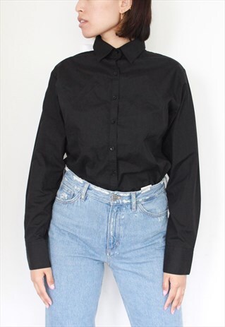 BLACK MINIMAL SHIRT BLOUSE