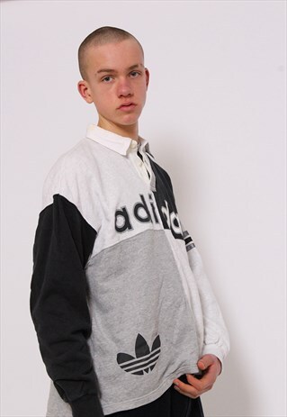 VINTAGE ADIDAS SPELLOUT RUGBY SWEATSHIRT