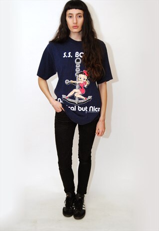 BETTY BOOP T-SHIRT (L) VINTAGE 90S TOP CARTOON GRUNGE LOOSE