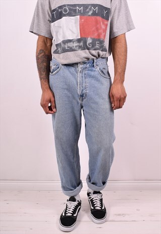 TOMMY HILFIGER MENS VINTAGE JEANS W33 L32 BLUE 90S