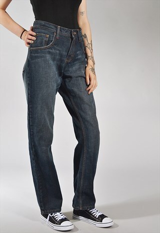 VINTAGE LEE STRAIGHT LEG JEANS DARK BLUE