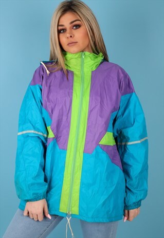 VINTAGE WINDBREAKER JACKET IN MULTI NJ537