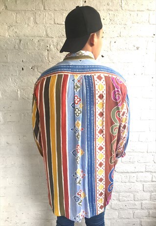 CRAZY PATTERN AZTEC SHIRT (1990'S/MENS'S)