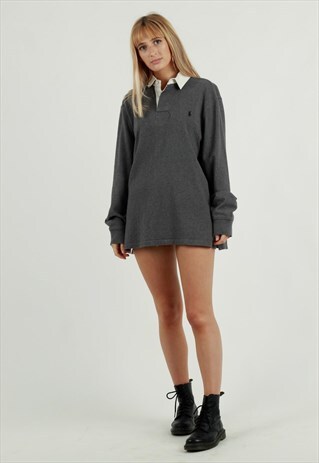 VINTAGE 90S POLO RALPH LAUREN RUGBY BOYFRIEND SHIRT DRESS