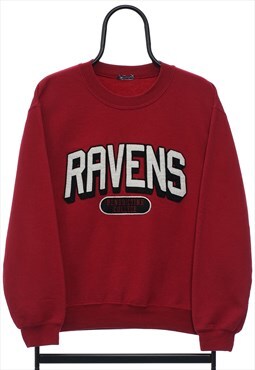 Vintage 90s Ravens Spellout Maroon Sweatshirt Womens