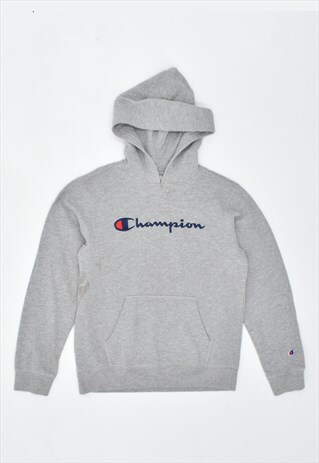 VINTAGE 90'S CHAMPION HOODIE JUMPER GREY