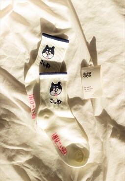 Shiba Dog Japanese Text Socks