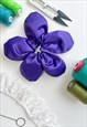 VIOLET PURPLE SATIN OVERSIZE FLOWER SCRUNCHIE