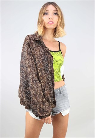 VINTAGE OVERSIZED ANIMAL PRINT FESTIVAL SHELL JACKET